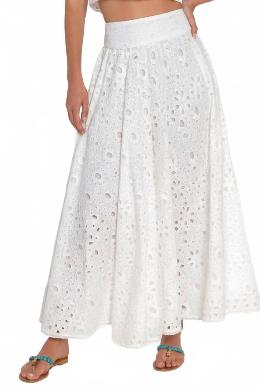 NEW GRETCHEN SCOTT eyelet sizzle skirt in white